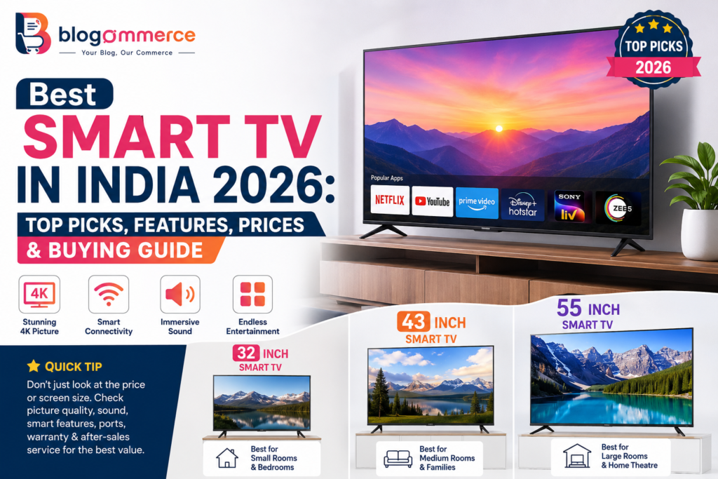 Best Smart TV in India 2026 with 32 inch, 43 inch and 55 inch Smart TV options