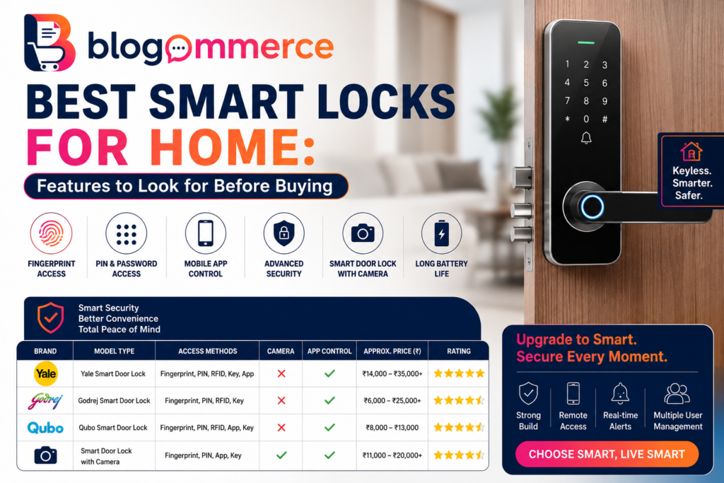 Best smart locks for home with key features to consider before buying a smart door lock