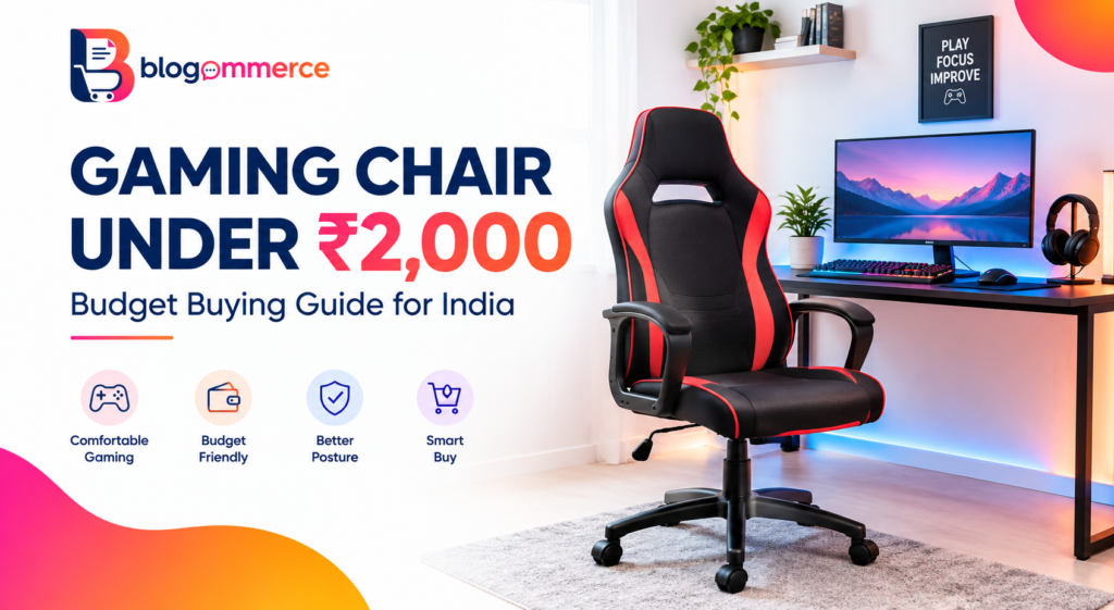 Gaming chair under 2000 in India with a black and red gaming chair setup